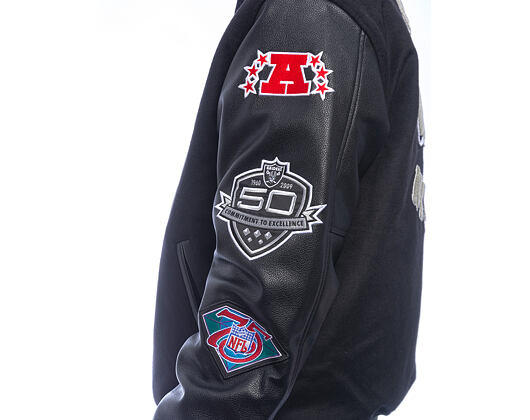 Bunda Mitchell & Ness - NFL Blackout Collection Varsity Jacket Oakland Raiders - Black