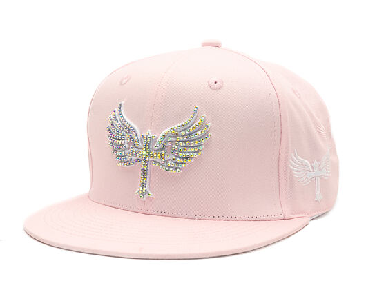 Kšiltovka Reflection Luxury Shine Loud Snapback - Baby Pink/ White