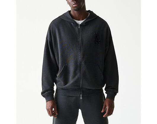 Mikina New Era - MLB Washed Full Zip Hoody - LA Dodgers - Dark Grey