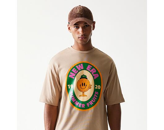 Triko New Era - Fruit Graphic Oversized Tee - Camel