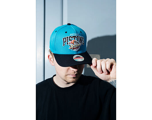 Kšiltovka Mitchell & Ness - NBA Team Arch Snapback - Detroit Pistons - Teal / Black