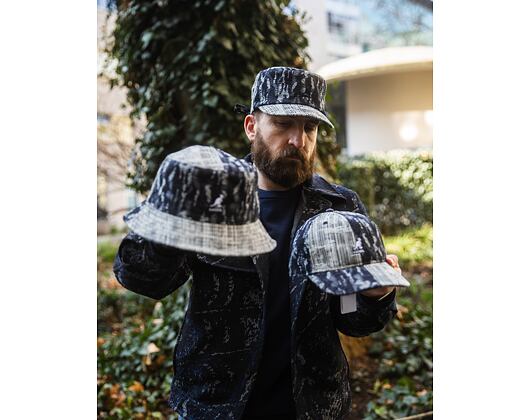 Kšiltovka Kangol - TRENDS PACK - Denim Mashup Army Cap - Black Topstitch