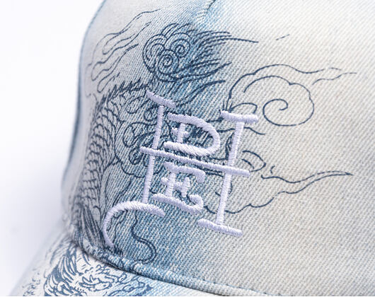 Kšiltovka Ed Hardy - Crawling Dragon Wash Denim 5 Panel Cap - Bleach