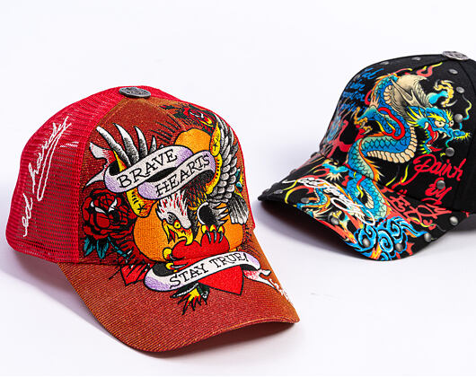 Kšiltovka Ed Hardy - Brave Hearts 6 Panel Metallic Trucker Cap - Samba