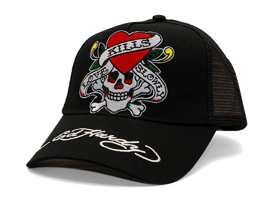 Kšiltovka Ed Hardy - Love-Slowly Twill Front Mesh Trucker - Black