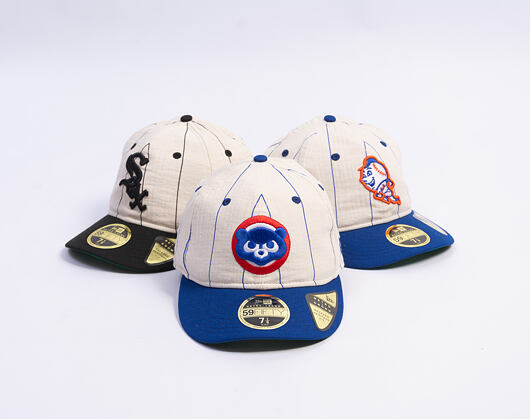 Kšiltovka New Era - MLB Retro Linen Pinstripe 59FIFTY Retro Crown - Chicago Cubs - Team Color