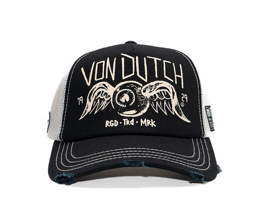Kšiltovka Von Dutch - Trucker - Eye Out Side Patch Black/White