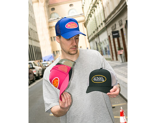 Kšiltovka Von Dutch - Trucker - Cali Patch Heat Wave Pink/Red