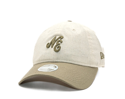 Dámská Kšiltovka New Era - Branded Linen 9TWENTY - Stone / New Olive