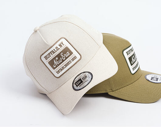 Kšiltovka New Era - Branded Buffalo Patch Linen 9FORTY A-Frame - Stone