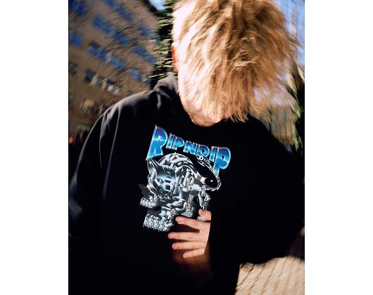 Mikina Rip N Dip - Cyborg Hoodie (Black Wash)