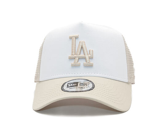 Kšiltovka New Era - MLB Essential 9FORTY A-Frame Trucker - LA Dodgers - Stone / White