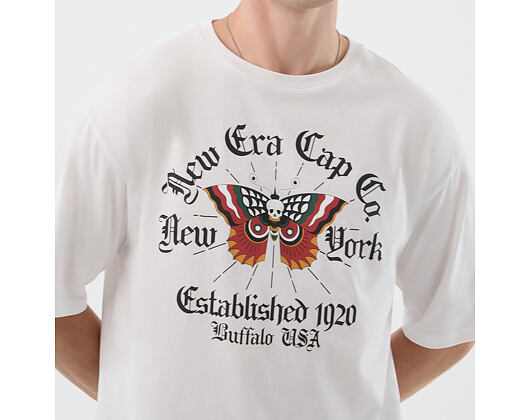 Triko New Era - Branded Oversized Graphic Tee - White