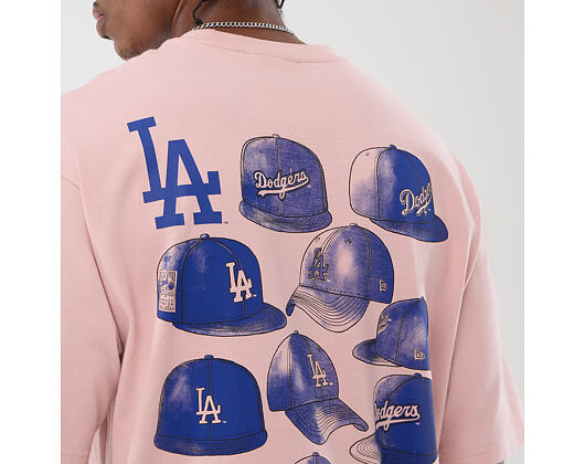 Triko New Era - MLB Cap Graphic Oversized Tee - LA Dodgers - Pink Rouge