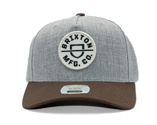 Kšiltovka Brixton - Crest C Mp Snapback - Heather Grey/Pinecone Brown