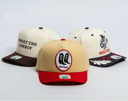 Kšiltovka Brixton - Two Boots C Np Mp Snapback - Celestial Yellow/Red