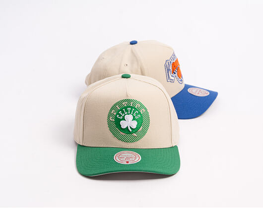 Kšiltovka Mitchell & Ness - Off Tilted - NBA - Boston Celtics - Off White