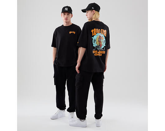 Triko New Era - Branded Food Character Oversized Tee - Black