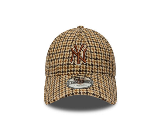 Kšiltovka New Era - MLB Checker 9TWENTY A-Frame - NY Yankees - Camel