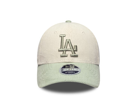 Dětská Kšiltovka New Era - MLB Cord 9FORTY M-CROWN - LA Dodgers - Cream / Soft Grass