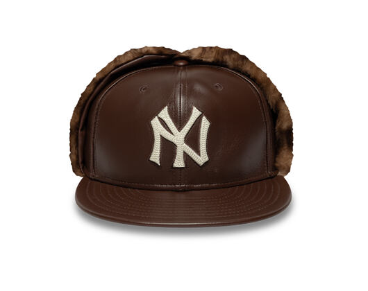 Kšiltovka New Era - MLB IMAGE DROP Leather Dog-Ear 59FIFTY - NY Yankees - Deep Auburn