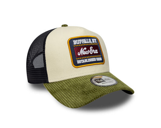 Kšiltovka New Era - Branded Patch Cord 9FORTY A-Frame Trucker - Cream / New Olive