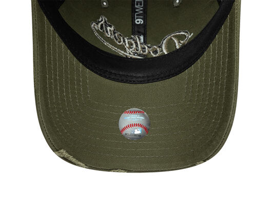 Kšiltovka New Era - MLB Distressed Wordmark 9TWENTY - LA Dodgers - New Olive