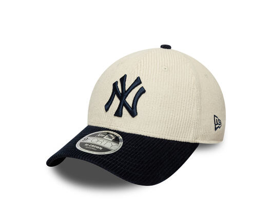 Kšiltovka New Era - MLB Cord 9FORTY M-CROWN - NY Yankees - Cream / Navy