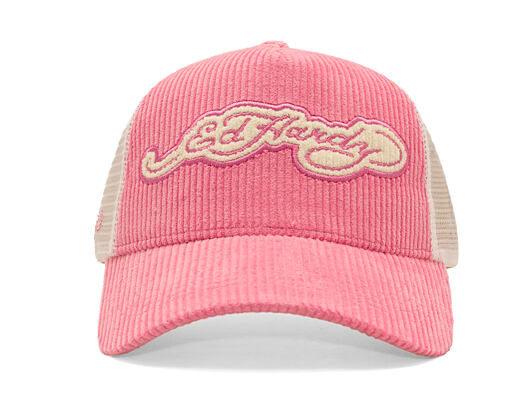 Kšiltovka Ed Hardy - Embroidery Applique Cord 5 Panel Trucker Cap - Hot Pink