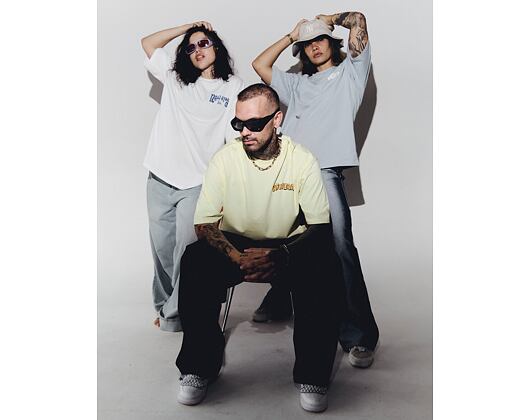 Triko New Era - Branded Block Party Graphic Oversized Tee - Sky Blue