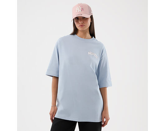 Triko New Era - Branded Block Party Graphic Oversized Tee - Sky Blue