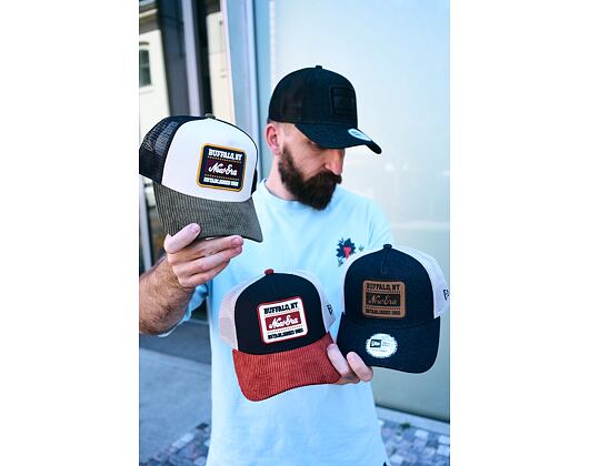 Kšiltovka New Era - Branded Patch Cord 9FORTY A-Frame Trucker - Cream / New Olive