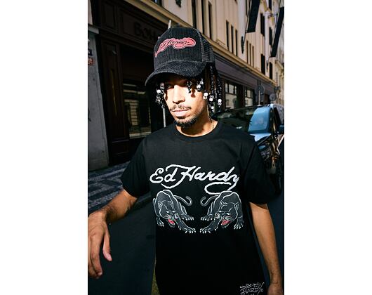Triko Ed Hardy - Mens Double-Panther Tshirt - Black