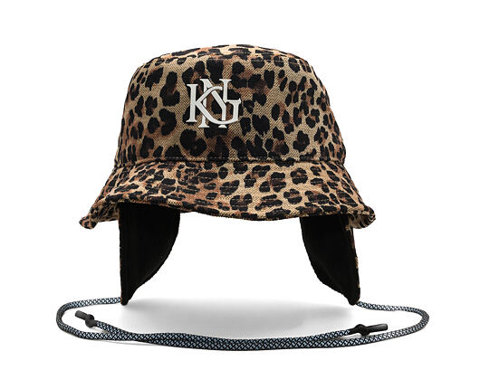 Klobouk Kangol - Interlock Earfap Bucket - Leopard Tan