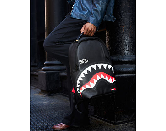 Batoh Sprayground - Shark Central Black Embroidered Shark Backpack