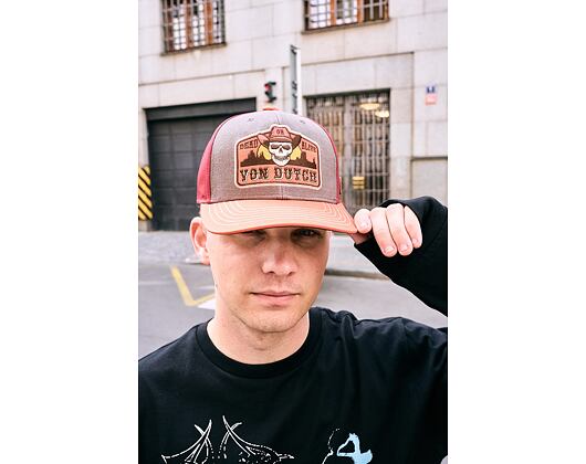 Kšiltovka Von Dutch - Semi Curve - Patch Premium - Red / Orange