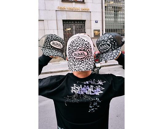 Dámská Kšiltovka BASEBALL AVEC ALLOVER LEOPARD FOIL ARGENT ET PATCH VD