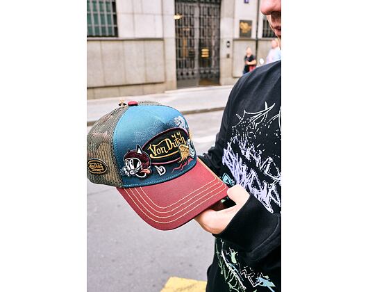 Kšiltovka Von Dutch - Trucker - Patch & Print - Red / Navy