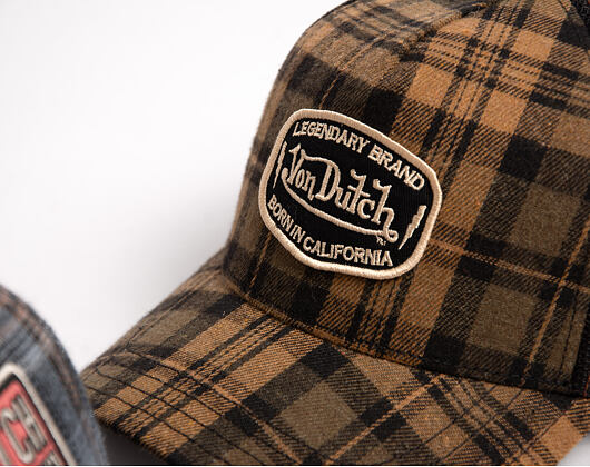 Kšiltovka Von Dutch - Baseball - Checkered Patch - Brown