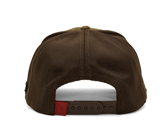 Kšiltovka Capslab - Looney Tunes Trucker - Bugs Bunny Logo Peek Suede - Olive / Brown