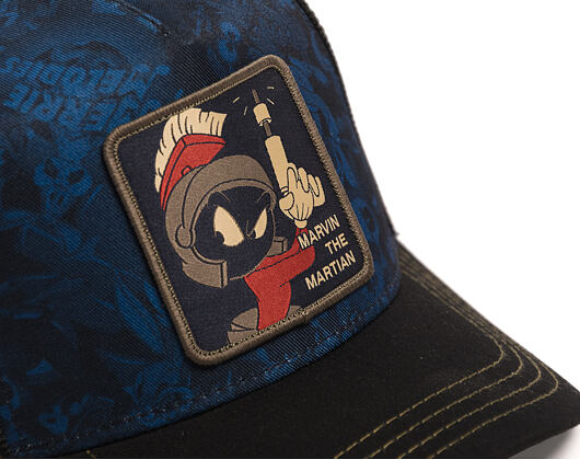 Kšiltovka Capslab - Looney Tunes Trucker - Marvin the Martian Print - Navy / Black