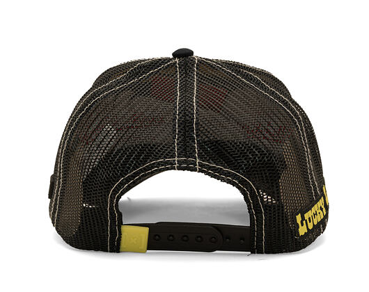 Kšiltovka Capslab - Lucky Luke Trucker - Gun Twirl Distressed Patch - Cream / Black