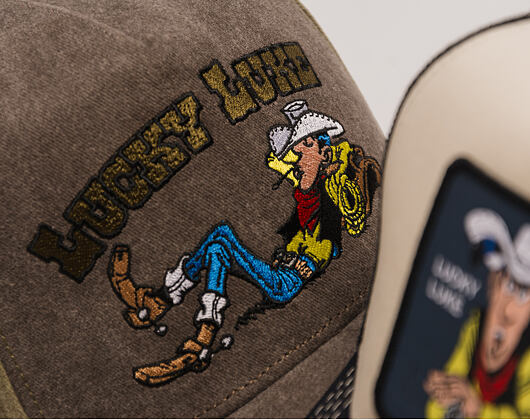 Kšiltovka Capslab - Lucky Luke A-Frame - Bullet Holes Distressed - Olive