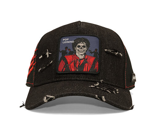 Kšiltovka Capslab - Thriller Pop Legend Trucker - Distressed Black Denim