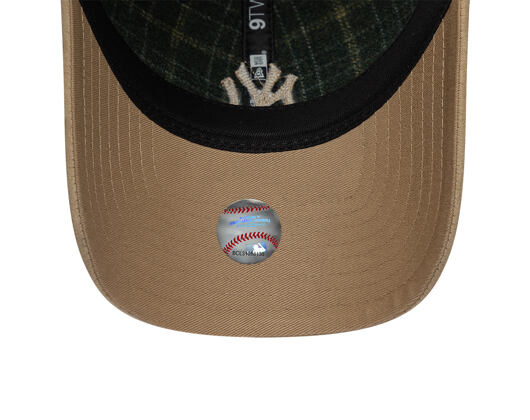 Kšiltovka New Era - MLB Mix Check 9TWENTY - NY Yankees - Stone / Cilantro Green