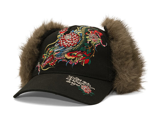 Kšiltovka Ed Hardy - Crawling Dragon Trapper - Black