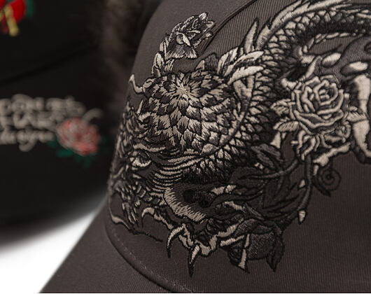 Kšiltovka Ed Hardy - Crawling Dragon Trapper - Grey