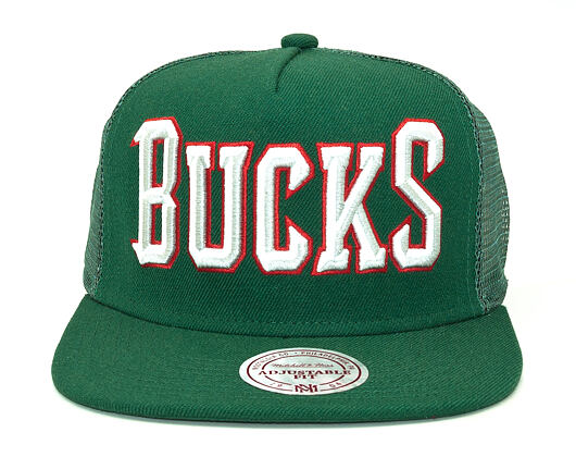 Kšiltovka Mitchell & Ness Court Trucker Milwaukee Bucks Green Snapback