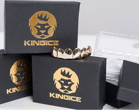 Pozlacené zuby King Ice Gold Plain Top Grillz