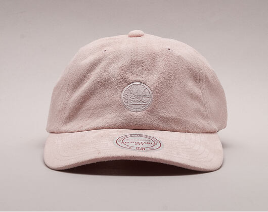 Kšiltovka Mitchell & Ness Micro Suede Slouch Golden State Warriors Light Pink Strapback